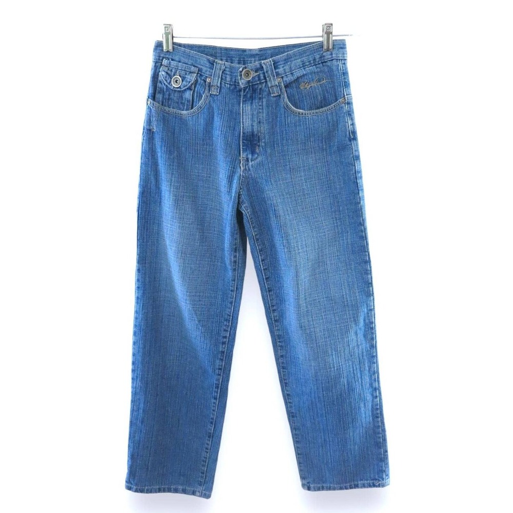 Y2K Medium Wash High Rise Loose Fit Cotton Denim Jeans | 14 Girls or Women's 4 - Picture 5 of 8